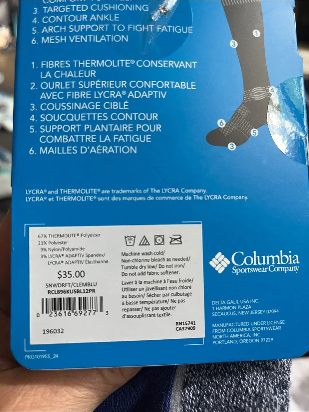 Youth Columbia Sportswear Thermal Snow Ski Socks 2 Pack , Over the Calf Unisex